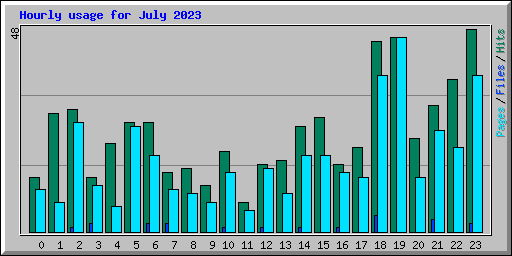 Hourly usage for July 2023