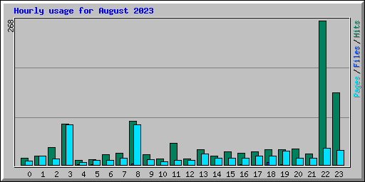 Hourly usage for August 2023
